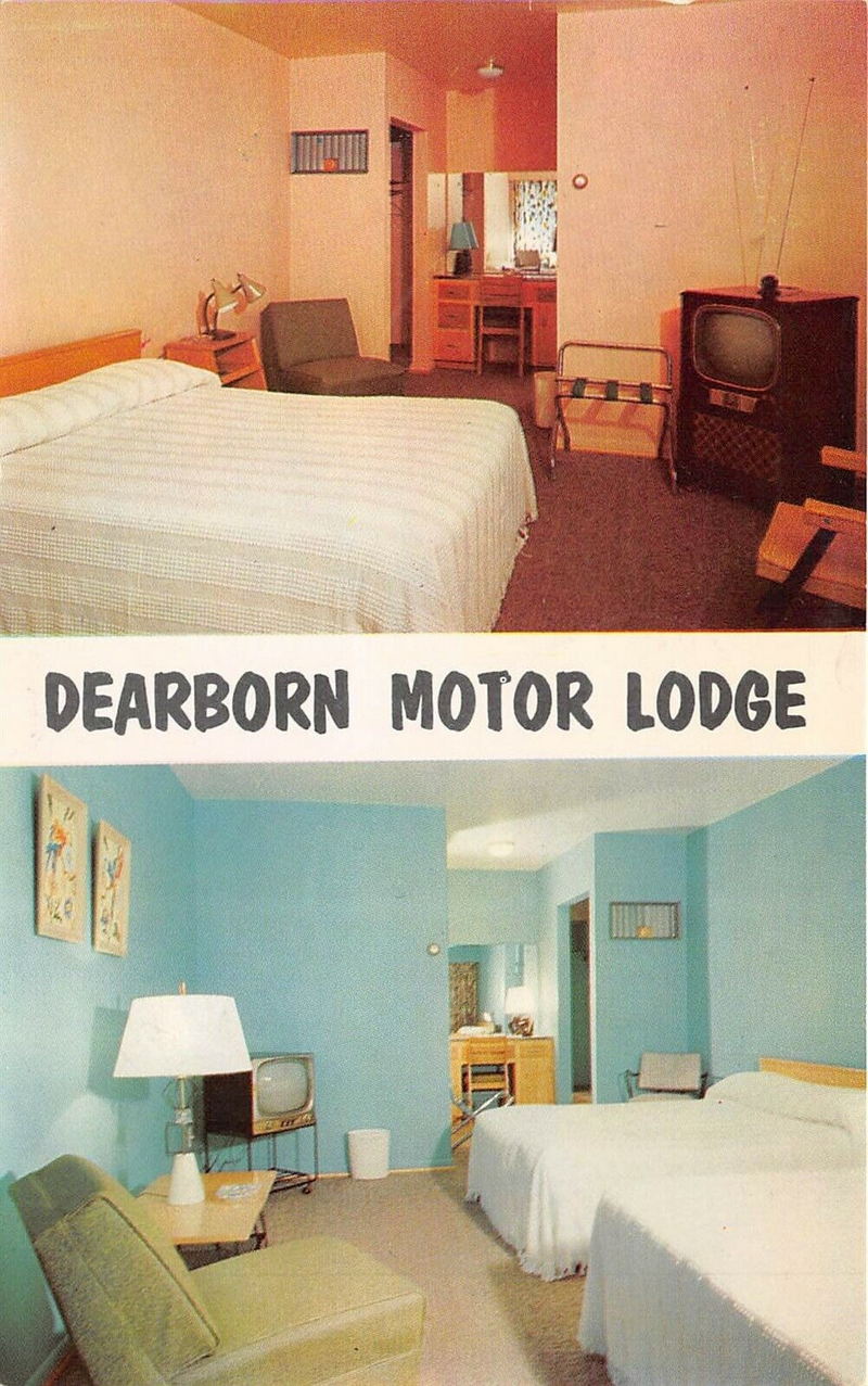 Dearborn Motor Lodge - Vintage Postcard